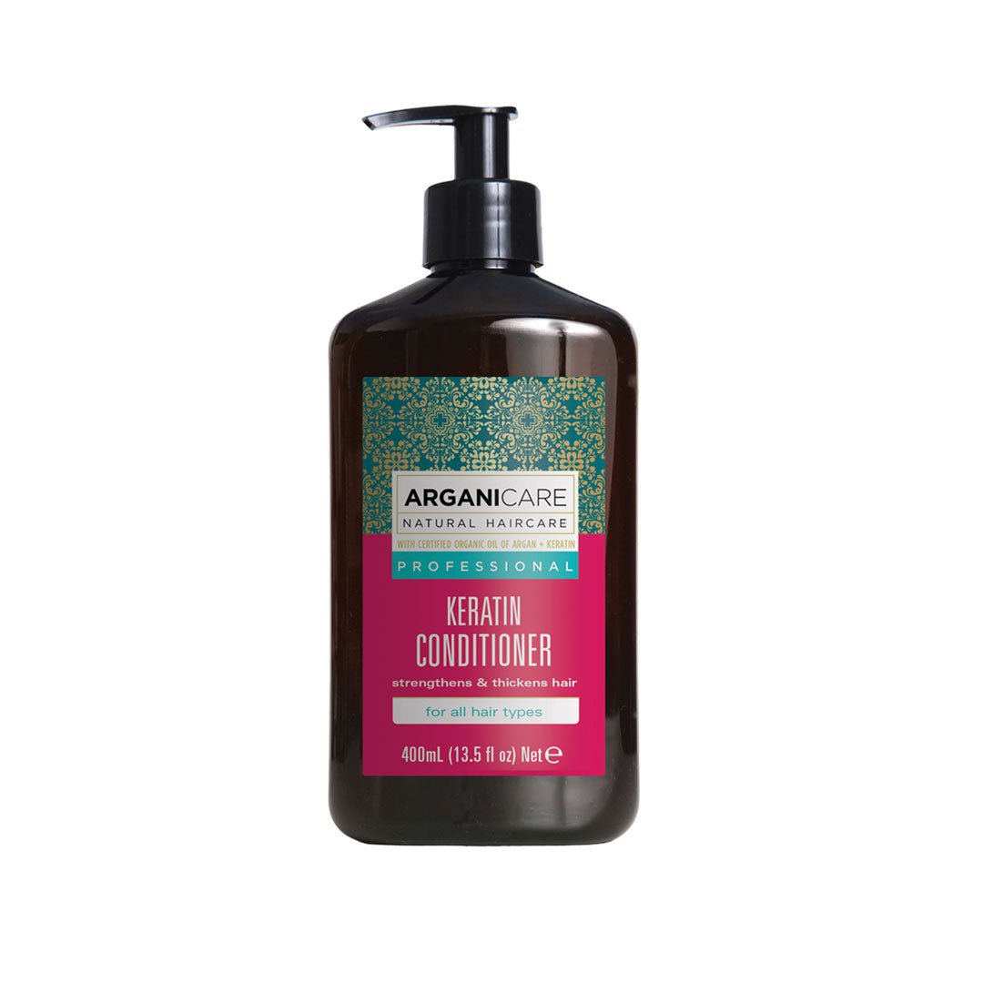 Balsam fortifiant si nutritiv cu Cheratina, pentru par deteriorat, tratat chimic si termic, Arganicare, 400 ml