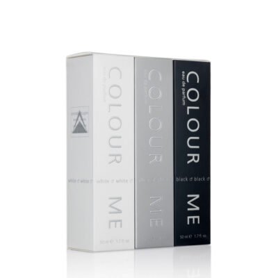Set cadou parfumuri de barbati Colour Me White, Silver, Black, Milton-Lloyd Fragrances, 3 x 50 ml