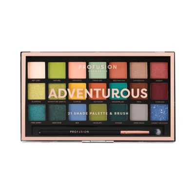 Adventurous, Paleta Farduri Vegane 21 Nuante si 1 Pensula, Profusion Cosmetics, 245 gr