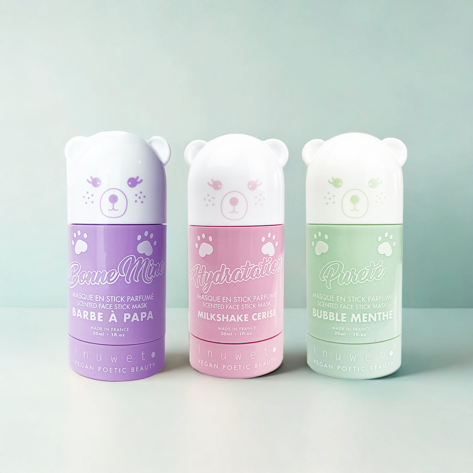 Masca stick purifianta pentru fata, cu argila alba si parfum de menta, Inuwet, 30 ml - imagine 3