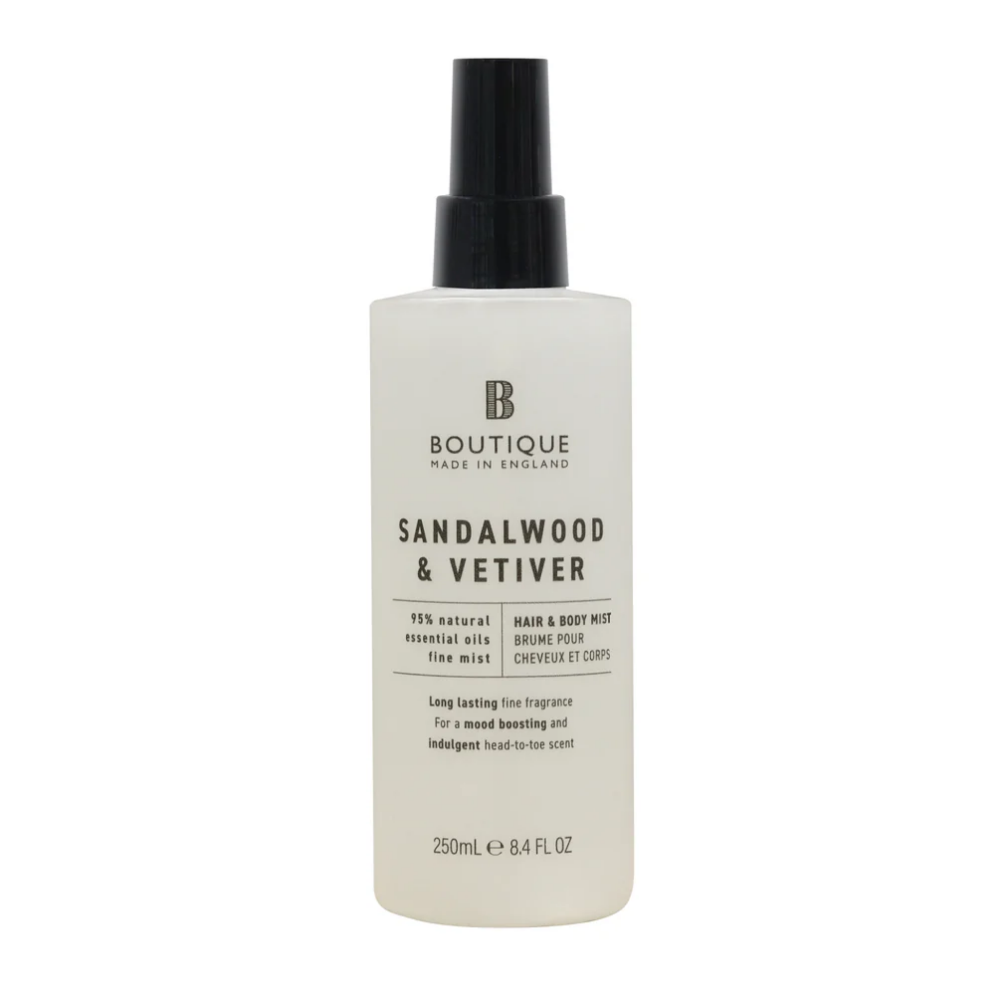 Spray pentru par & corp cu parfum de lemn de santal & vetiver, Boutique, 250 ml