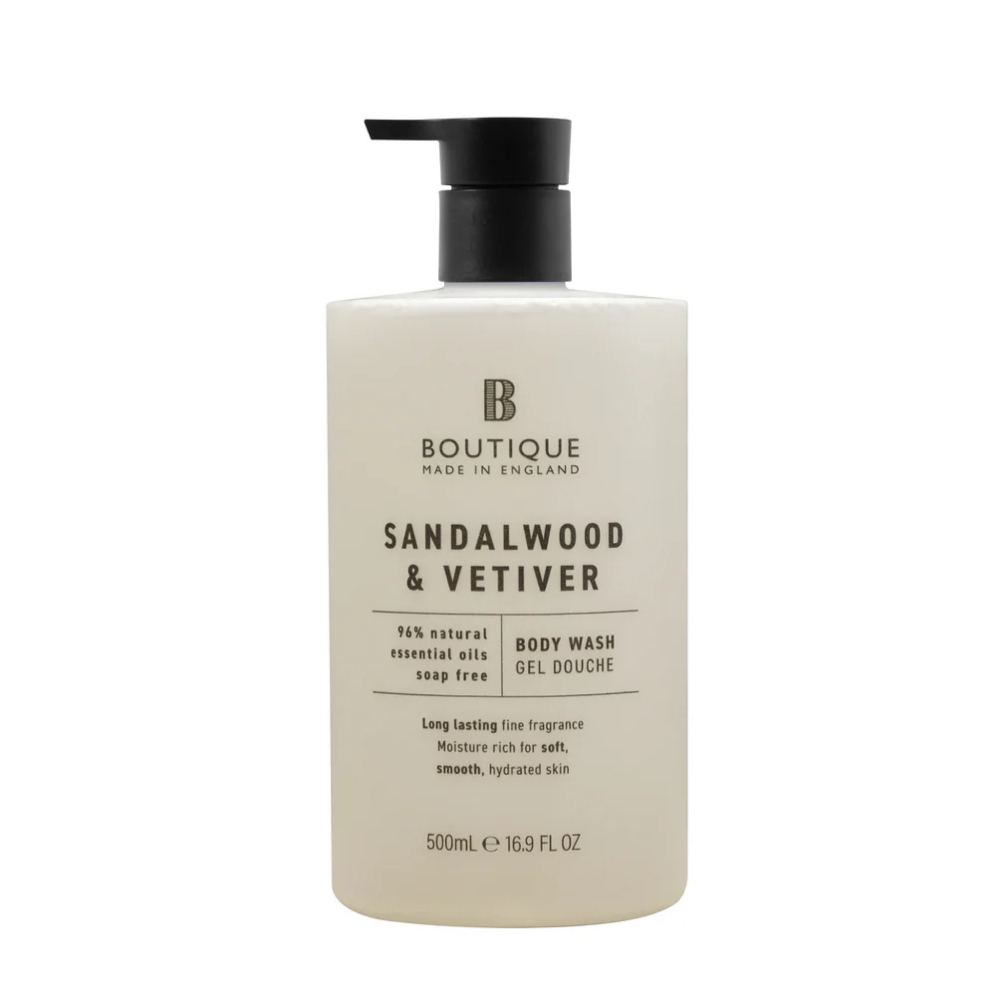 Gel de dus cu parfum de lemn de santal & vetiver, Boutique, 500 ml