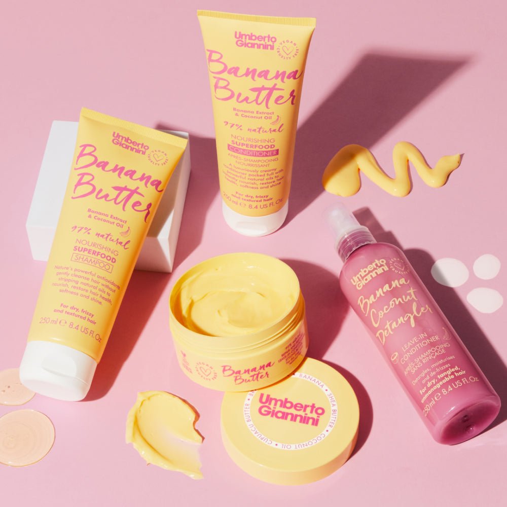 Sampon hranitor pentru par uscat, frizzy si texturat, Banana Butter, Umberto Giannini, 250 ml - imagine 2