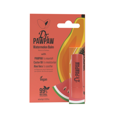 Balsam stick pentru buze, cu aroma de pepene verde si pawpaw, ulei de ricin si aloe vera, Dr.PAWPAW, 4 g