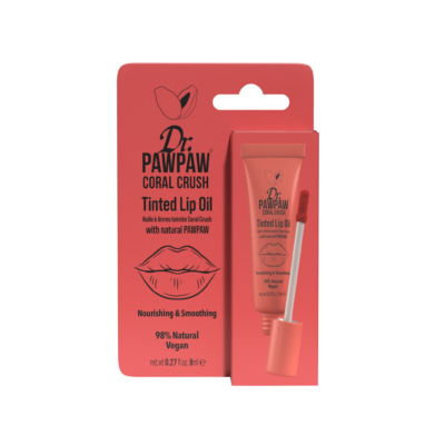 Ulei de buze colorat si hranitor cu extract de papaya, Coral Crush, Dr.PAWPAW, 8 ml