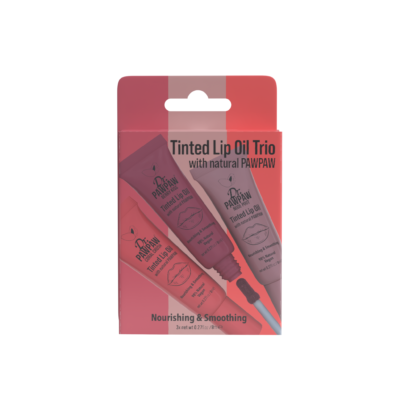 Set trei uleiuri de buze colorate si hranitoare cu extract de papaya, Dr.PAWPAW, 3 x 8 ml