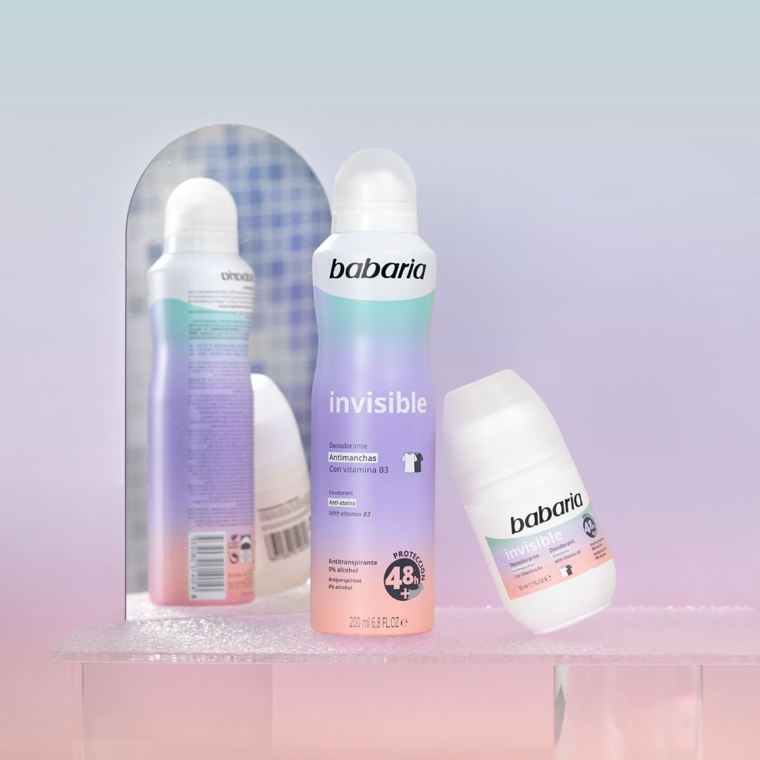 Deodorant spray fara alcool anti pete albe, Invisible, Babaria, 200 ml - imagine 2
