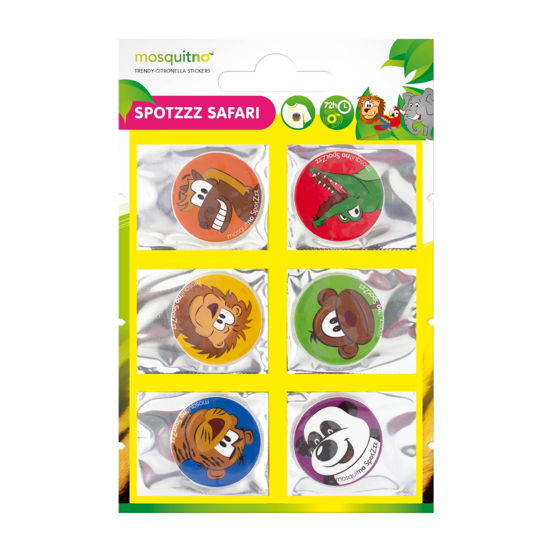 Set 6 stickere anti-tantari pentru copii, cu parfum de citronella, model amnimale, MosquitNo, 5,4 gr