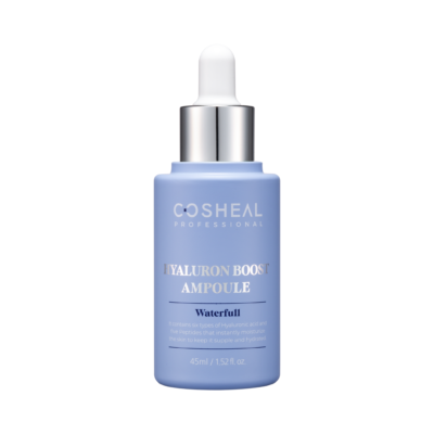 Ser hidratant cu 6 tipuri de acid hialuronic & 5 tipuri de peptide, Hyaluron Boost Ampoule, Waterfull, Cosheal Professional, 45 ml