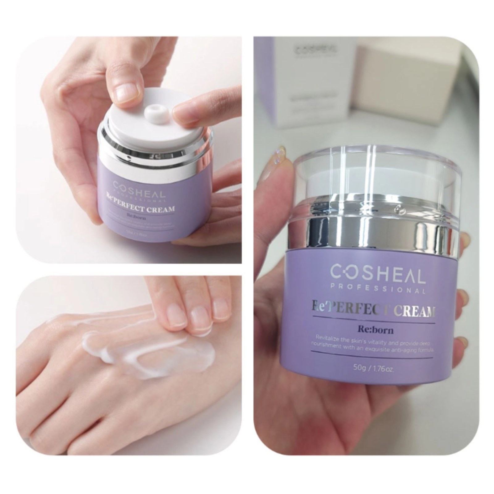 Crema antirid reparatoare, cu elastina si colagen, Repair Perfect, Re:born, Cosheal Professional, 50 g - imagine 2