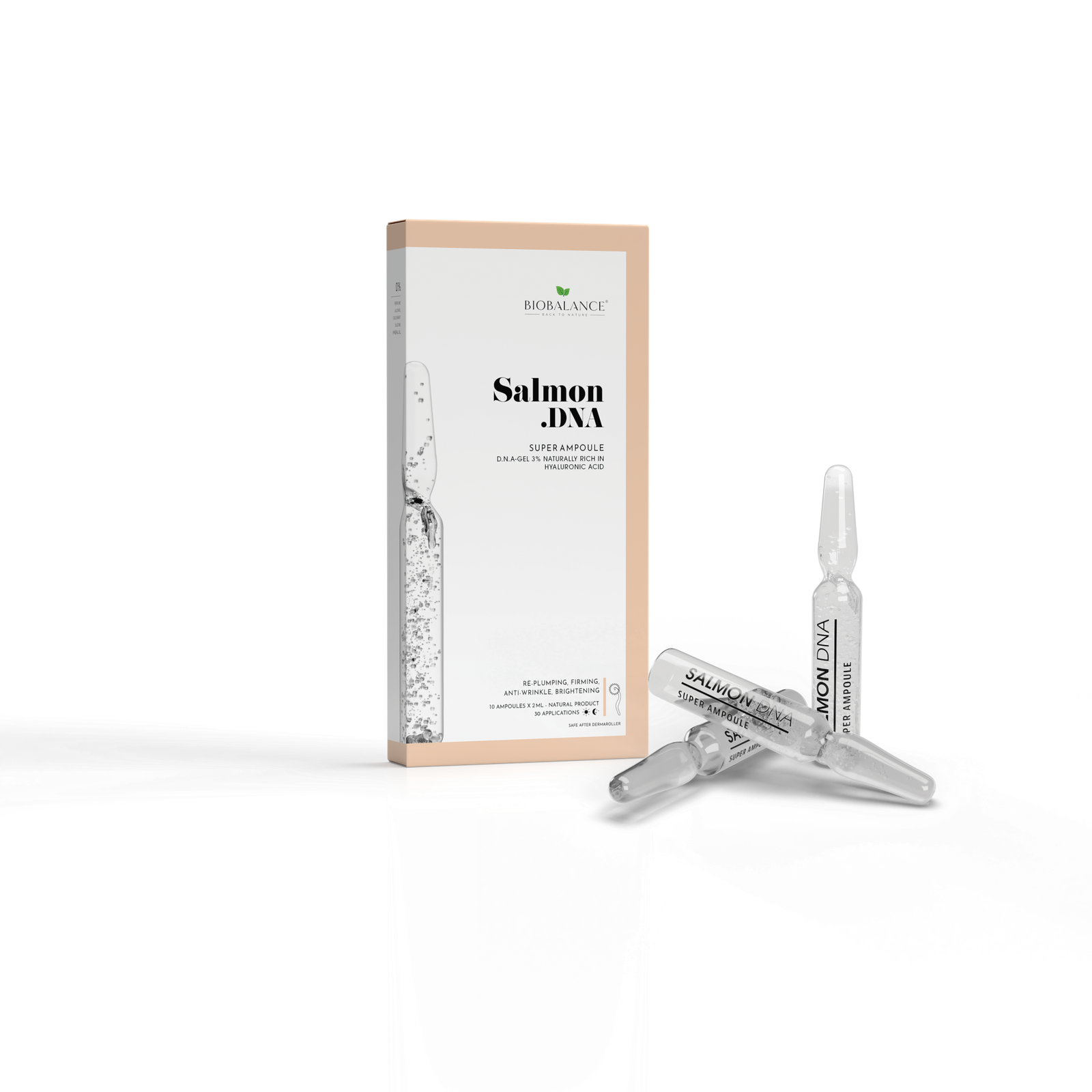 Salmon DNA Fiole concentrate antiaging, cu acid hialuronic din caviar de somon, Bio Balance, 10 x 2 ml