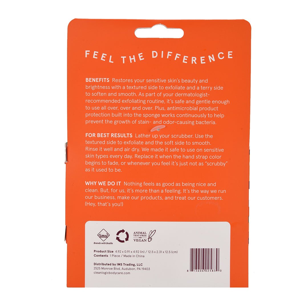 Burete Exfoliant pentru Piele Sensibila, cu Doua Texturi, Bath & Body, Cleanlogic, 1 buc. - imagine 3