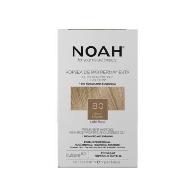 Vopsea de par naturala, Blond deschis, 8.0, Noah, 140 ml