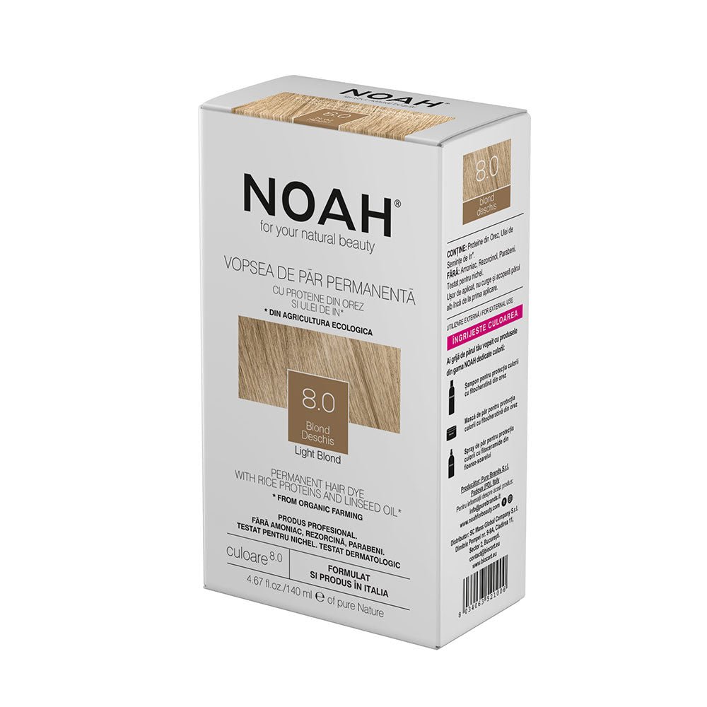 Vopsea de par naturala, Blond deschis, 8.0, Noah, 140 ml - imagine 5