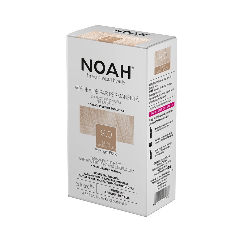 Vopsea de par naturala, Blond foarte deschis, 9.0, Noah, 140 ml - imagine 6