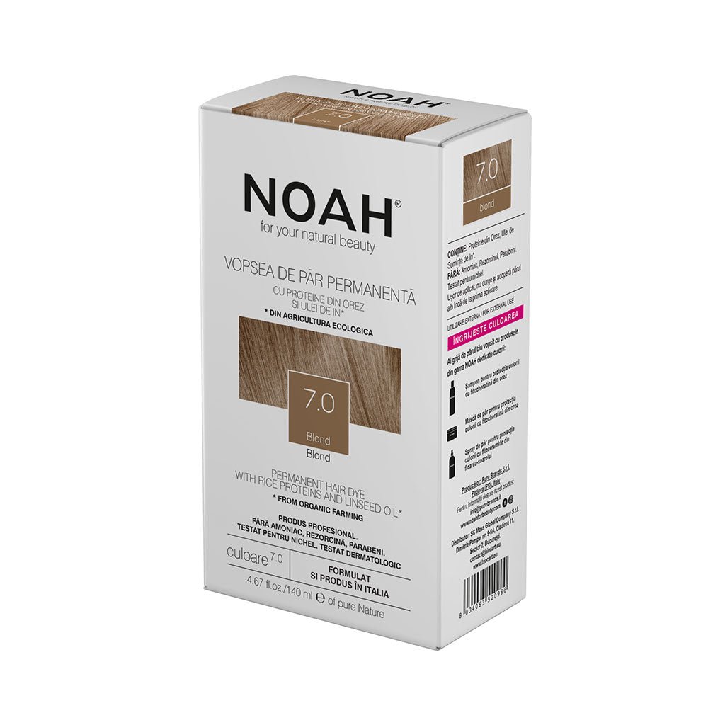 Vopsea de par naturala, Blond, 7.0, Noah, 140 ml - imagine 5