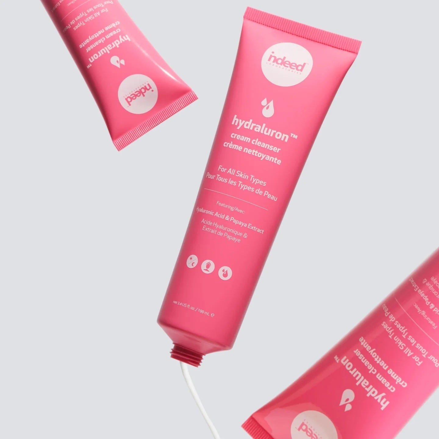 Hydraluron, Crema Demachianta Hidratanta cu Acid Hialuronic, Indeed Labs, 100 ml - imagine 2